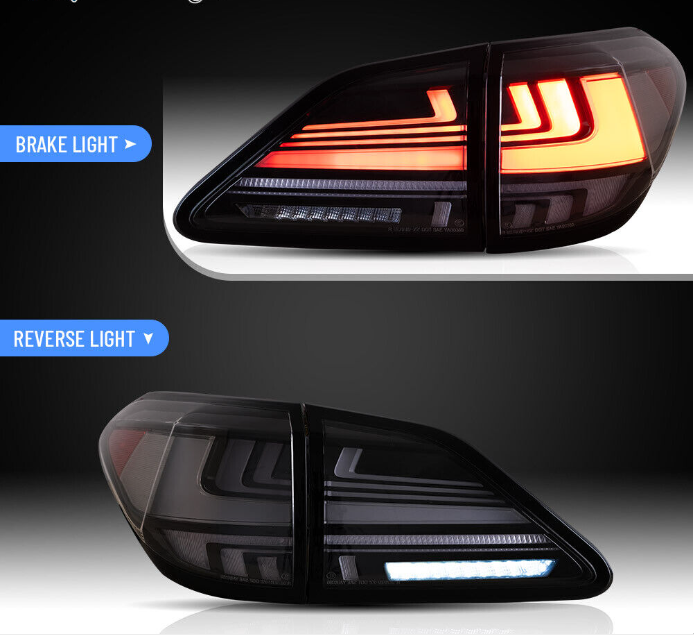 2010-2015 Lexus RX Full LED Tail Lights Start-up Animation Rear Lamps 2 Pcs - Autoglo Australia