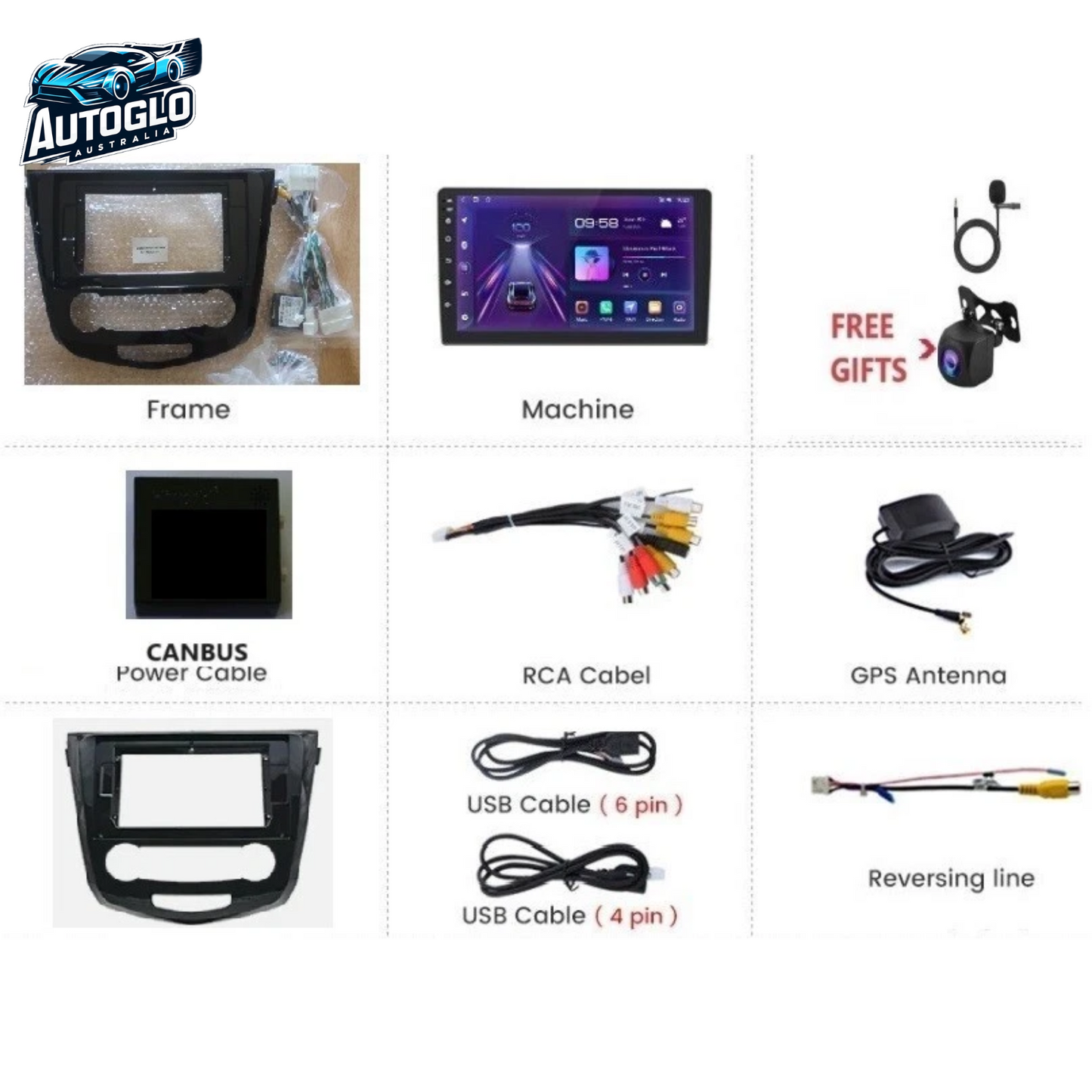 Autoglo Australia 10" Android Carplay BT GPS 32G Stereo for NISSAN QASHQAI 2 X-Trail 3 (2013-17)