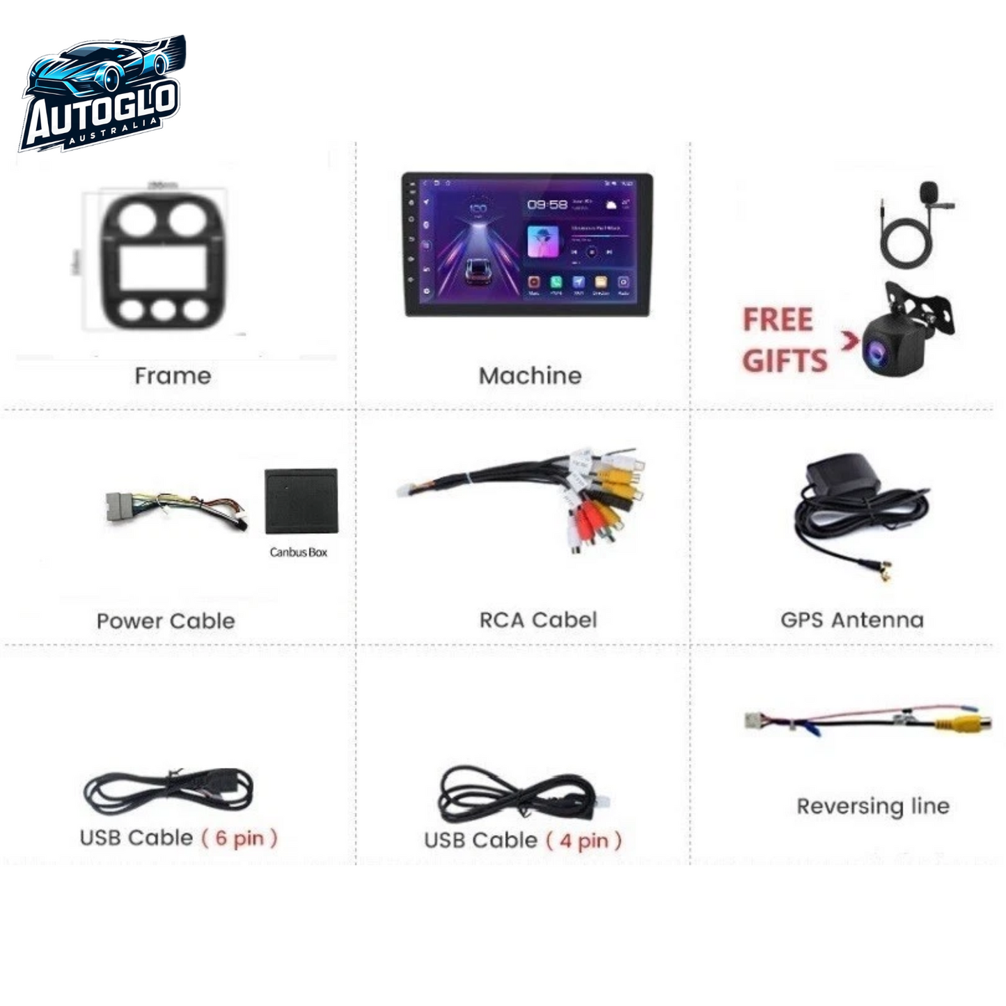 Autoglo Australia 10.1" Android Carplay Stereo for JEEP COMPASS PATRIOT 2010-16 (2GB+32GB)