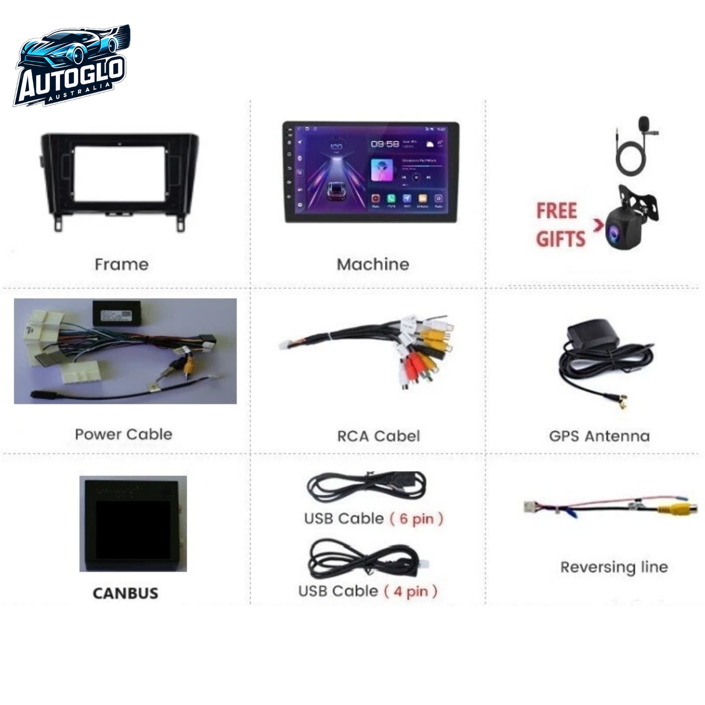 Autoglo Australia 10.1" Android Carplay Stereo for Nissan Qashqai X-Trail T32 - 2012-22 (2GB+32G)
