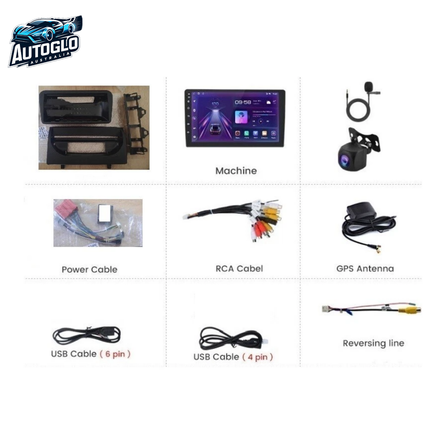 Autoglo Australia 9" CarPlay Android 13 GPS BT WiFi Stereo For MAZDA 6 (2005+ Models) 2GB+32GB