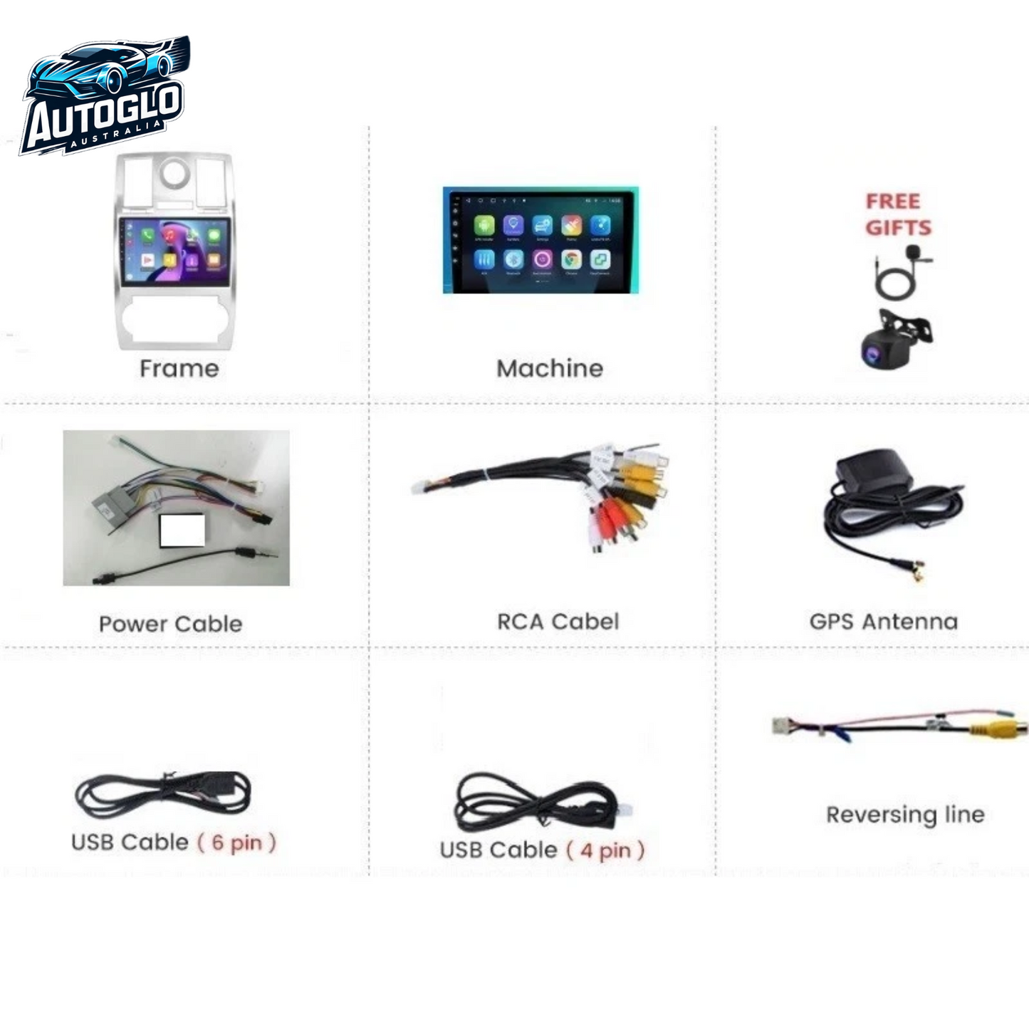 Autoglo Australia 9" Android Carplay BT GPS Stereo for Chrysler 300C AMP 2GB+32G (2004-11)