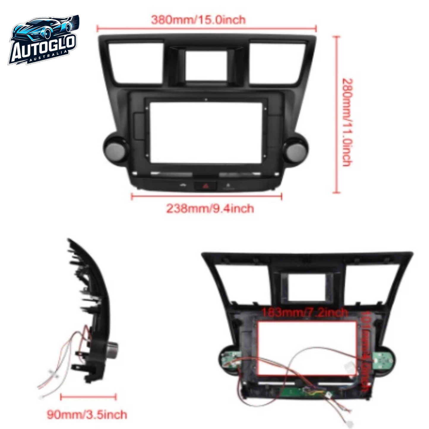 Autoglo Australia 10.1" Android Stereo Carplay for TOYOTA KLUGER BT GPS NAVI 2GB+32GB (2009-14)