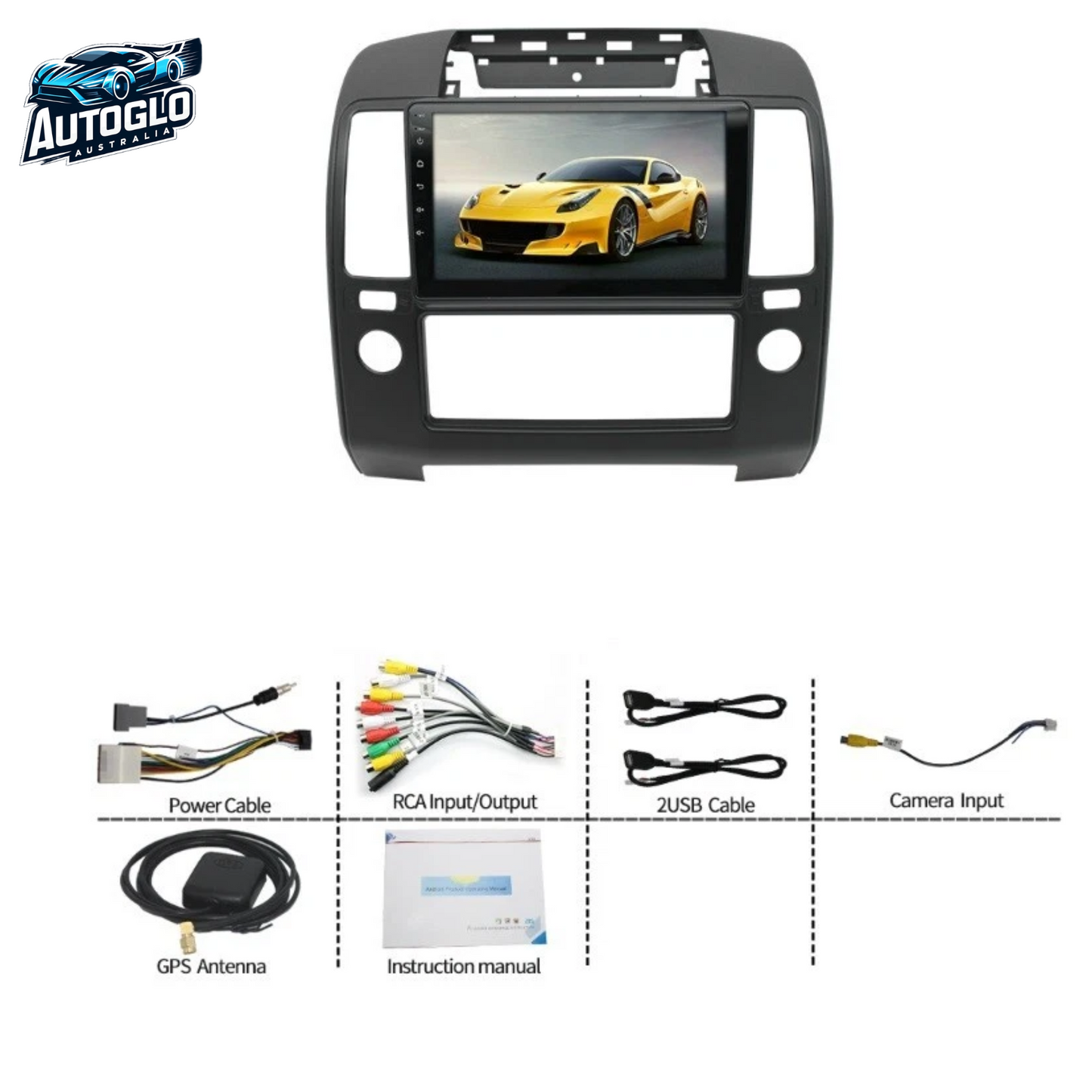 Autoglo Australia 9" (2+32G) Android 13 Carplay GPS WiFi BT Stereo for NISSAN NAVARA D40 (2005-12)