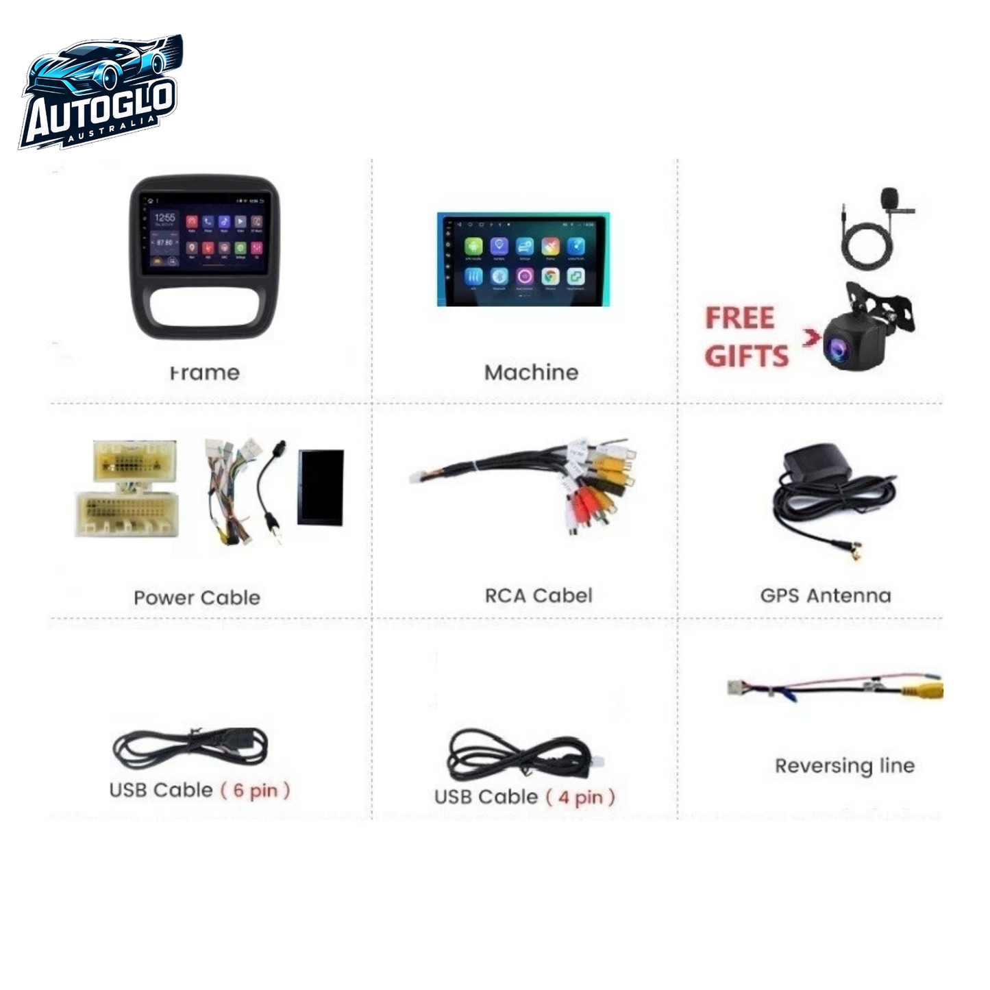 Autoglo Australia 9" (2GB+32G) Android Carplay BT GPS Stereo for RENAULT TRAFFIC (2015-19)