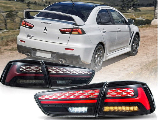2Pcs LED Aftermarket Tail lights For 2008-2020 Mitsubishi Lancer EVO X Start-UP Animation - Autoglo Australia