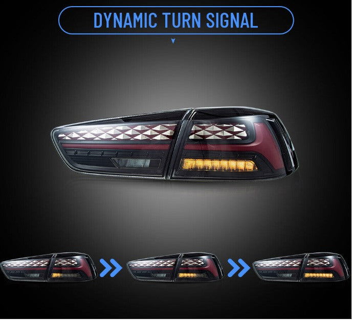 2Pcs LED Aftermarket Tail lights For 2008-2020 Mitsubishi Lancer EVO X Start-UP Animation - Autoglo Australia