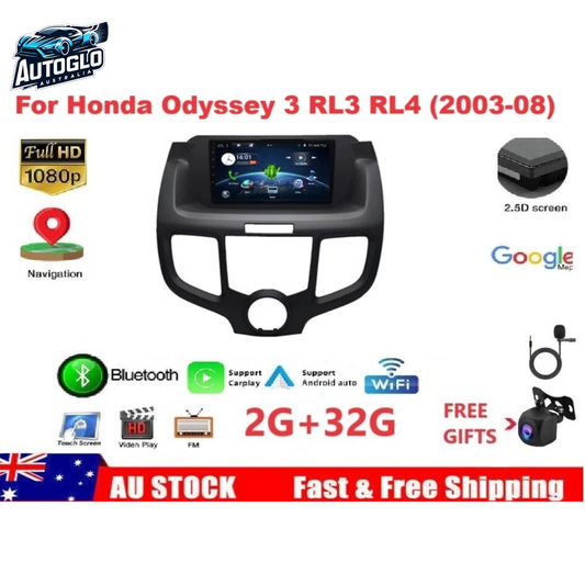 Autoglo Australia 9" Android Carplay BT GPS Stereo for Honda Odyssey 3 RL3 RL4 2GB+32G (2003-08)