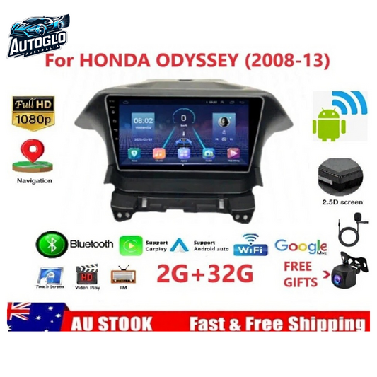 Autoglo Australia 10.1" Android 13 Carplay GPS BT Stereo for HONDA ODYSSEY 2008-13 (2GB+32G)