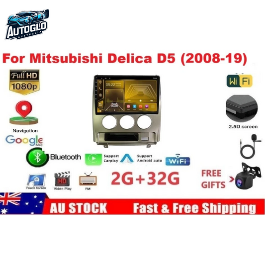 Autoglo Australia 10.1" Carplay Android 2GB+32GB BT GPS Stereo for MITSUBISHI DELICA D5 (2008-19)