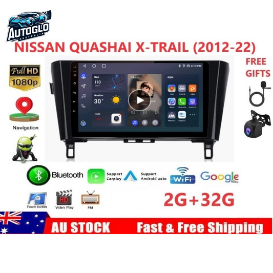 Autoglo Australia 10.1" Android Carplay Stereo for Nissan Qashqai X-Trail T32 - 2012-22 (2GB+32G)