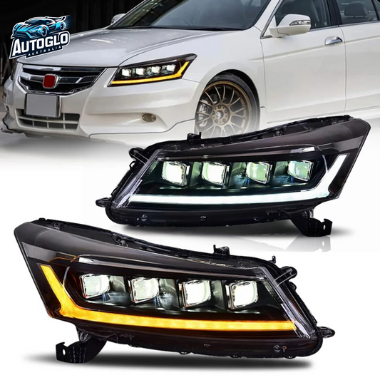 Autoglo Australia LED Headlights For 2008-2012 Honda Accord With Demon Eyes