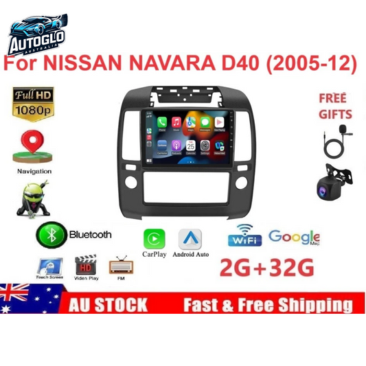 Autoglo Australia 9" (2+32G) Android 13 Carplay GPS WiFi BT Stereo for NISSAN NAVARA D40 (2005-12)