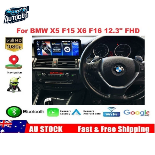 Autoglo Australia BMW X5 F15 X6 F16 12.3" XL FHD Carplay Android BT GPS 4G Auto Stereo (NBT)