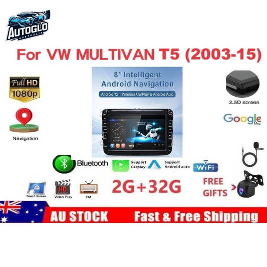 Autoglo Australia 8" CarPlay Android 13 Stereo For VW T5 POLO CADDY AMAROK GOLF JETTA TIGUAN SKODA