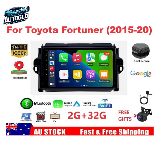 Autoglo Australia 10" (2G+32G) BT WiFi CARPLAY ANDROID Stereo For TOYOTA FORTUNER (2015-20)