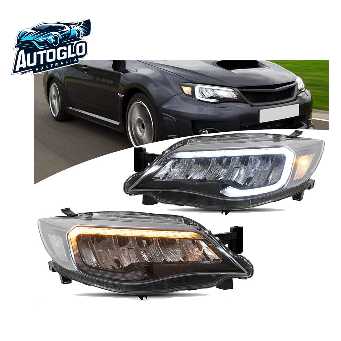 VLAND LED Headlights For Subaru WRX STI 2008-2014 With Animation Breathing DRL