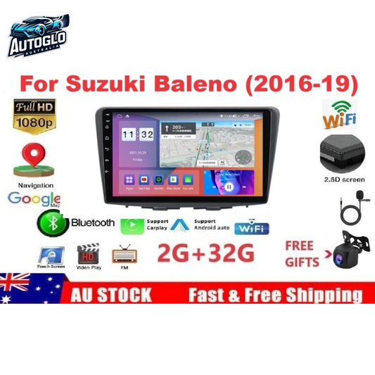 Autoglo Australia 9" ( 2GB+32G) Android Carplay BT GPS WiFi Stereo for Suzuki Baleno (2016-19)