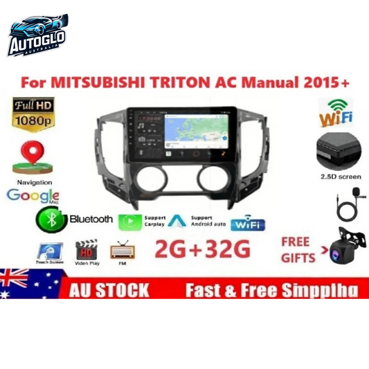 Autoglo Australia 9" Android 13 Carplay BT Stereo for MITSUBISHI TRITON MAN AC 2GB+32G (2015-21)