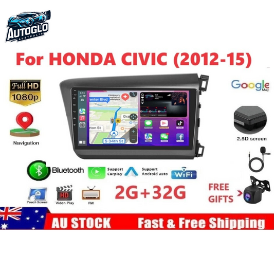 Autoglo Australia 9" (2G+32G) GPS BT WiFi Carplay Android for HONDA CIVIC (2012-15)
