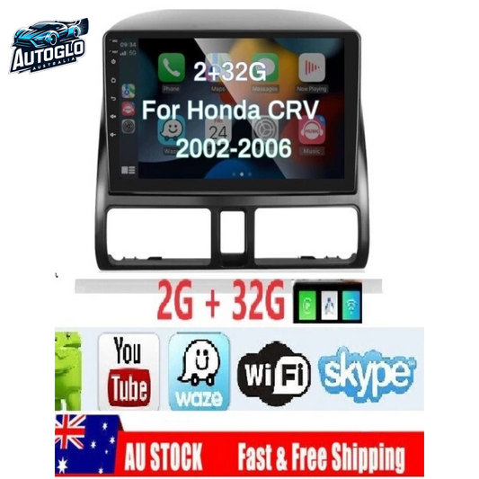 Autoglo Australia 9" (2G+32G) GPS BT WiFi CARPLAY ANDROID 13 AUTO Stereo For HONDA CRV 2002-06