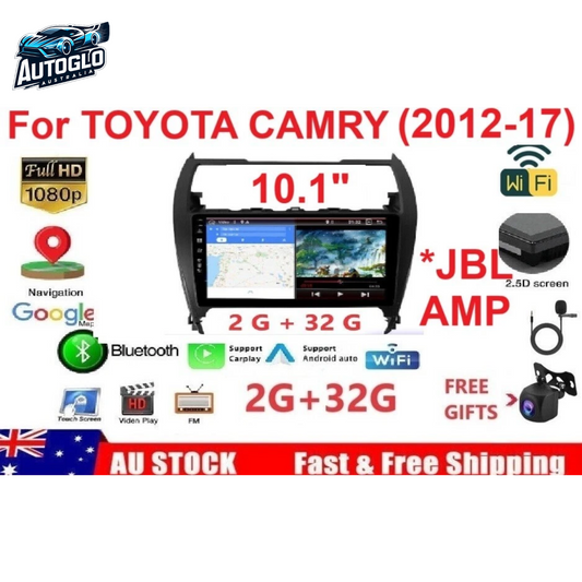 Autoglo Australia 10" CARPLAY ANDROID 2G+32G GPS BT WiFi Stereo for TOYOTA CAMRY JBL (2012-17)