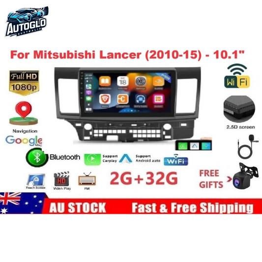 Autoglo Australia 10.1" Android Carplay STEREO BT GPS for MITSUBISHI LANCER 2007-17 (2GB+32G)