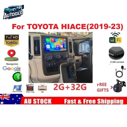 Autoglo Australia 10.1" (2GB+32GB) Android Carplay BT GPS Stereo for TOYOTA HIACE (2019-23)