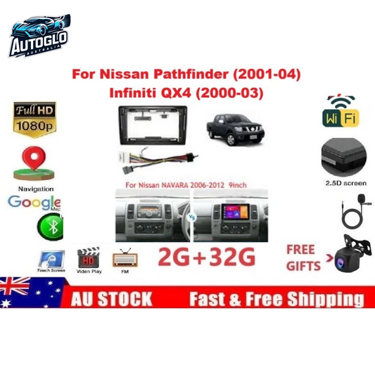 Autoglo Australia 9" Carplay Android Stereo for Nissan Pathfinder 2001-2004 Infiniti QX4 2000-2003