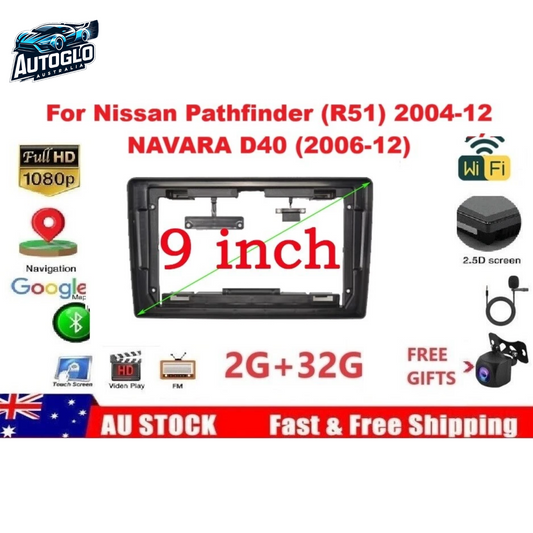Autoglo Australia 9" Carplay Stereo for Nissan Pathfinder R51 (2004-2012) NAVARA D40 (2006-2012)