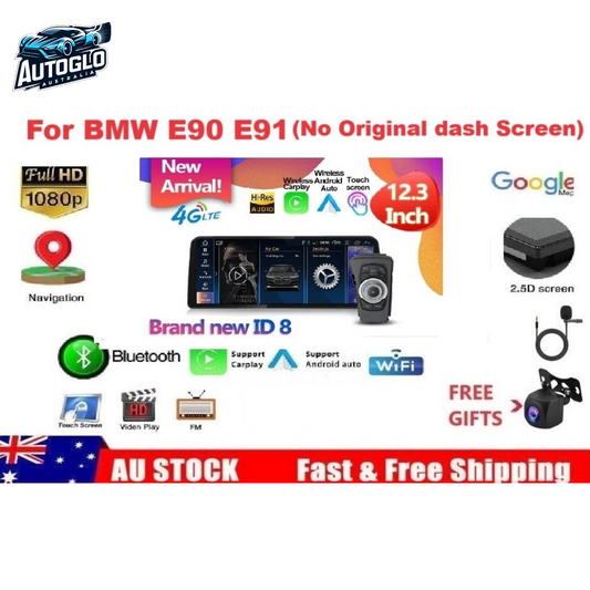 Autoglo Australia BMW E90 3 Series 12.3" XL FHD Carplay Android BT GPS 4G Auto Stereo +Idrive Free