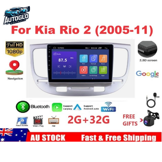 Autoglo Australia 9" Android Carplay Stereo BT GPS for KIA RIO 2GB+32G (2005-11)