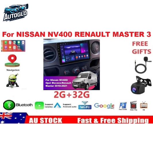 Autoglo Australia 10.1" Android Carplay BT GPS Stereo for NISSAN NV400 RENAULT MASTER 3 (2GB+32G)