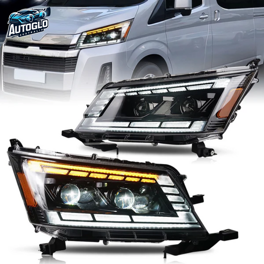 Autoglo Australia Full LED Headlights for Toyota Hiace 2019-2023 Start UP Animation