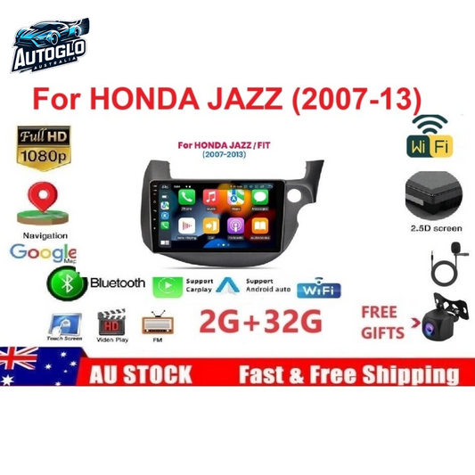 Autoglo Australia 9" 10.1" GPS WIRELESS BT WiFi CARPLAY ANDROID STEREO FOR HONDA JAZZ (2006-13)