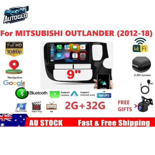 Autoglo Australia 9" (2+32G )Android 13 Carplay BT GPS Stereo for MITSUBISHI OUTLANDER-3(2012-18)