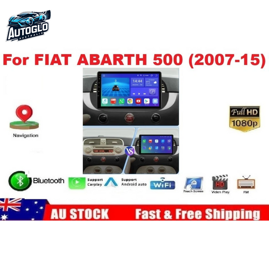 Autoglo Australia 10.1" Android Carplay GPS BT WiFi Stereo for FIAT 500 ABARTH (2GB+32GB) 2007-15