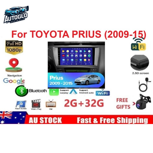 Autoglo Australia 10.1" Carplay Android BT GPS WiFi Stereo for TOYOTA PPRIUS (2009-15) 2+32G