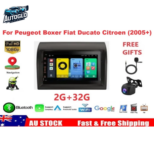 Autoglo Australia 9" Android Carplay BT GPS Stereo FIAT DUCATO PEUGEOT BOXER 2GB+32G (2005+)