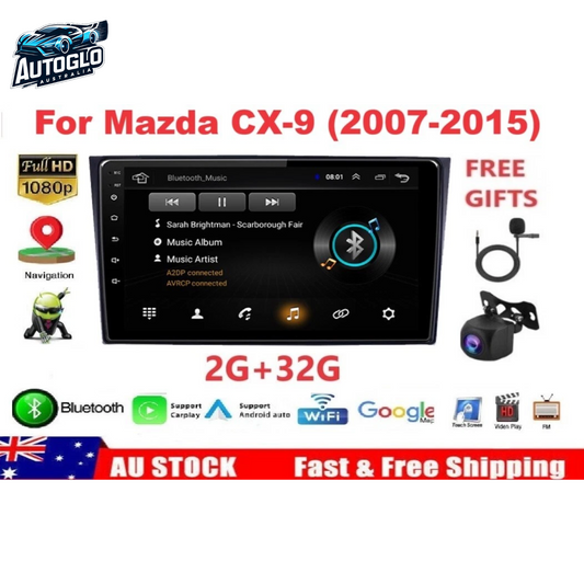 Autoglo Australia 9" CarPlay Android 13.0 BT GPS WiFi Stereo For MAZDA CX 9 (2008 -15) 2GB+32GB