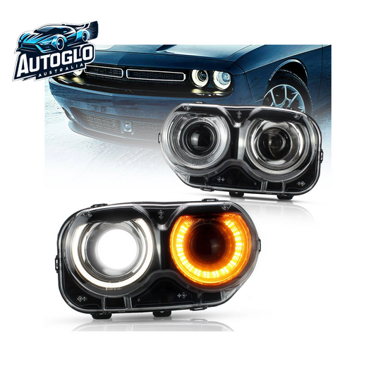 VLAND Dual Beam/RGB LED Headlights For Dodge Challenger 2015-2019