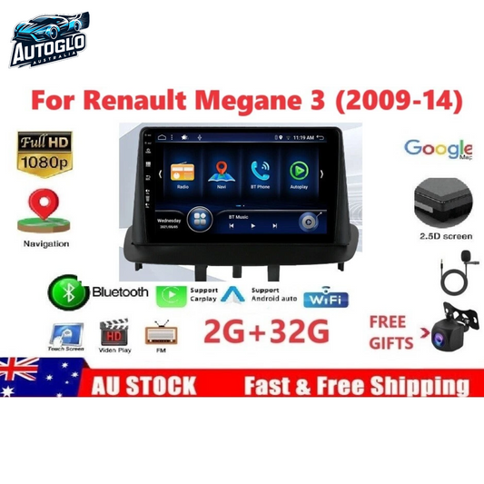 Autoglo Australia 9" Android Carplay BT GPS Stereo for RENAULT MEGANE 3 2GB+32G (2009-14)