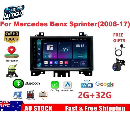 Autoglo Australia 9" (2G+32G) GPS BT CARPLAY ANDROID Stereo For Mercedes Benz Sprinter 2006-17