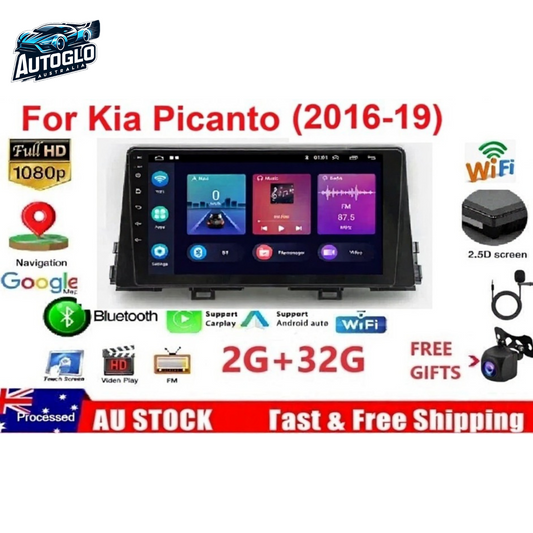 Autoglo Australia 9" Android Carplay BT GPS Stereo for KIA PICANTO 2GB+32GB (2016-20)