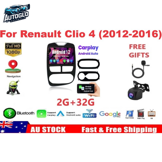 Autoglo Australia 10" (2G+32G) GPS BT WiFi CARPLAY Stereo For RENAULT CLIO 4 (2012-16)
