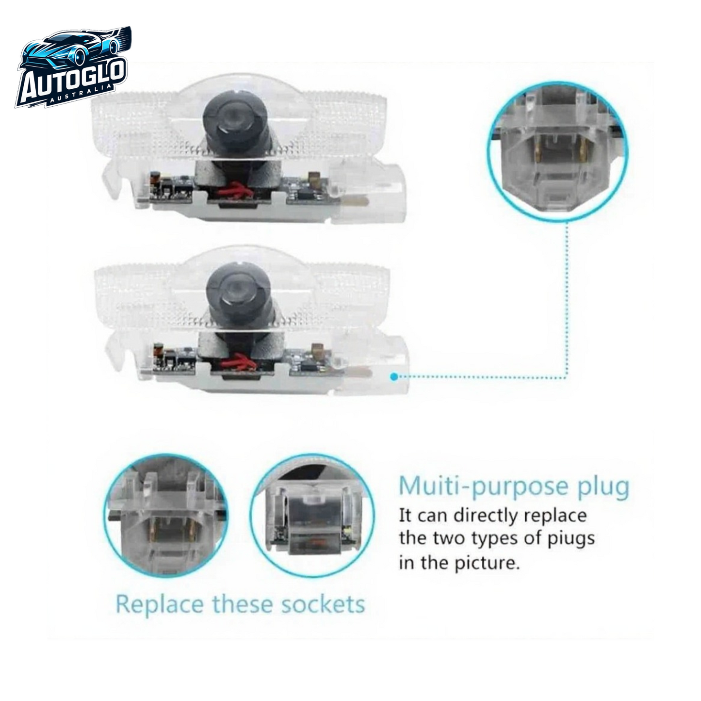 Autoglo Australia For Toyota PRADO WHITE (2010-2021) car led Door Welcome Projector Lights