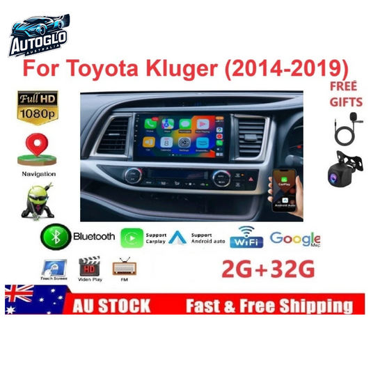 Autoglo Australia 10.1" Android Stereo Carplay for TOYOTA KLUGER BT GPS NAVI 2GB+32GB (2014-19)