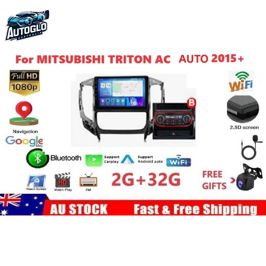 Autoglo Australia 9" Android 13 Carplay BT Stereo for MITSUBISHI TRITON AUTO AC 2GB+32G (2015-21)