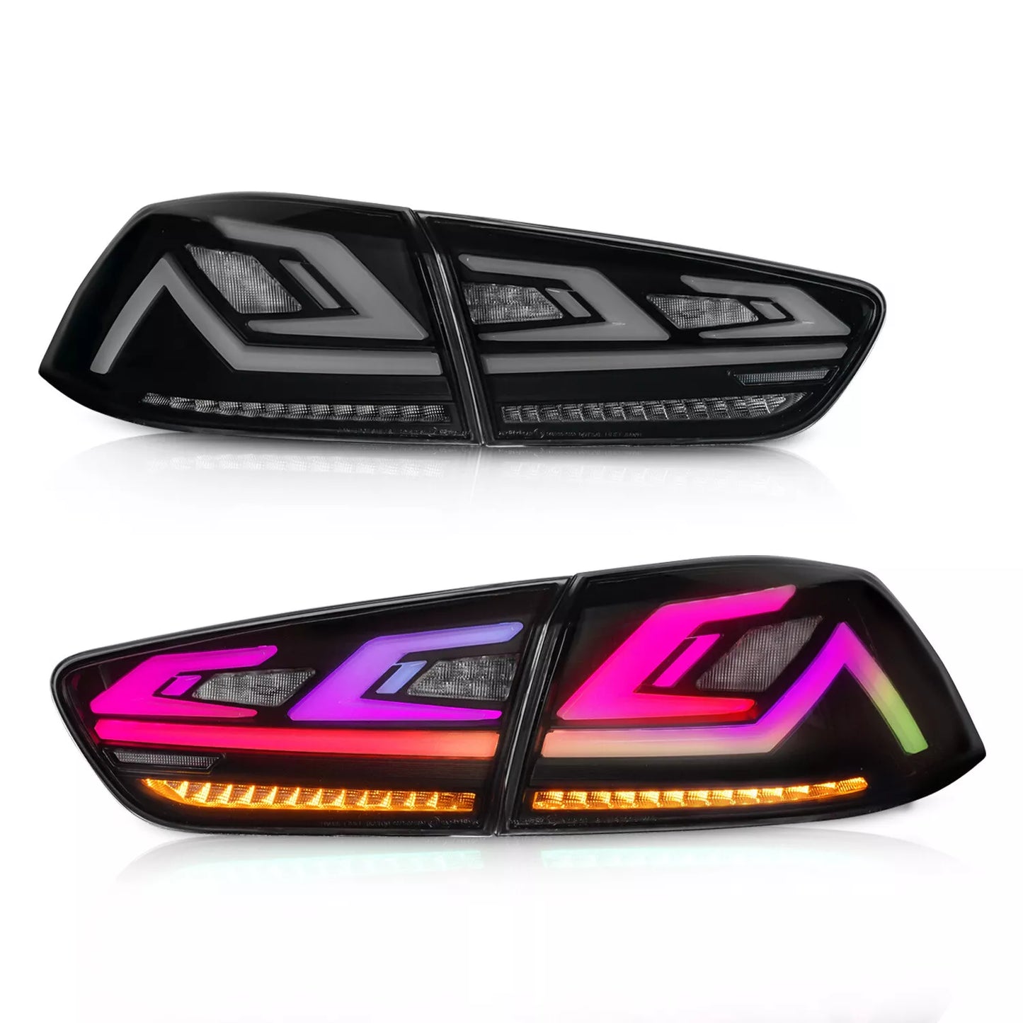 Autoglo Australia LED RGB Tail Lights for Mitsubishi Lancer 08-17 ES VRX EVO X Start Up Animation Rear Lights