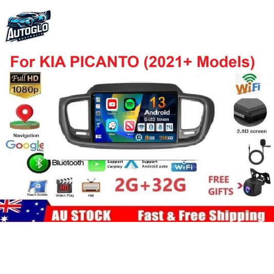 Autoglo Australia 9" Android Carplay BT GPS Stereo for KIA PICANTO 2GB+32GB (2021+)